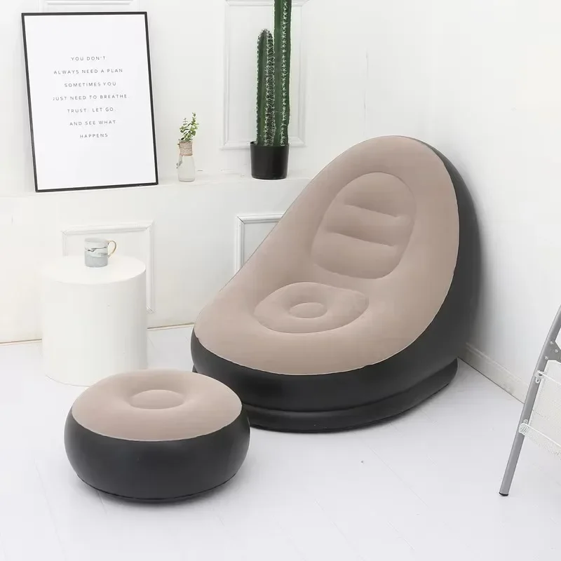 

Foldable chair bed with ottoman inflatable sofa