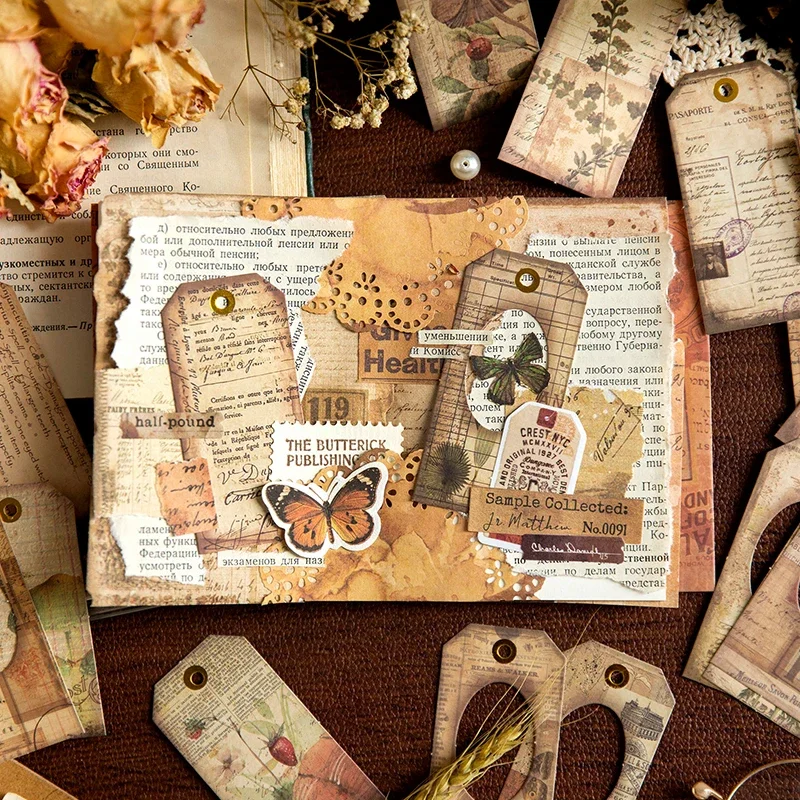 24 Stück Vintage hohl Gold Tag weiß Rindsleder Aufkleber für Tagebuch Laptop Dekoration Album Scrap booking DIY Handbuch Materialien