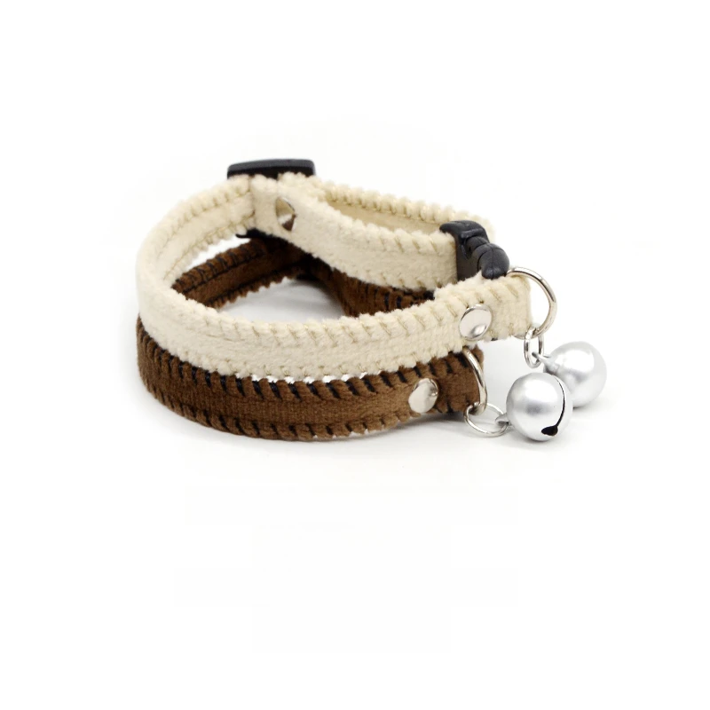 

Cat Plush Collar Lightweight Small Dog Safety Buckle Necklace Pet Neck Strap Bell Adjustable Cute Soft Puppy Kitten Accessories