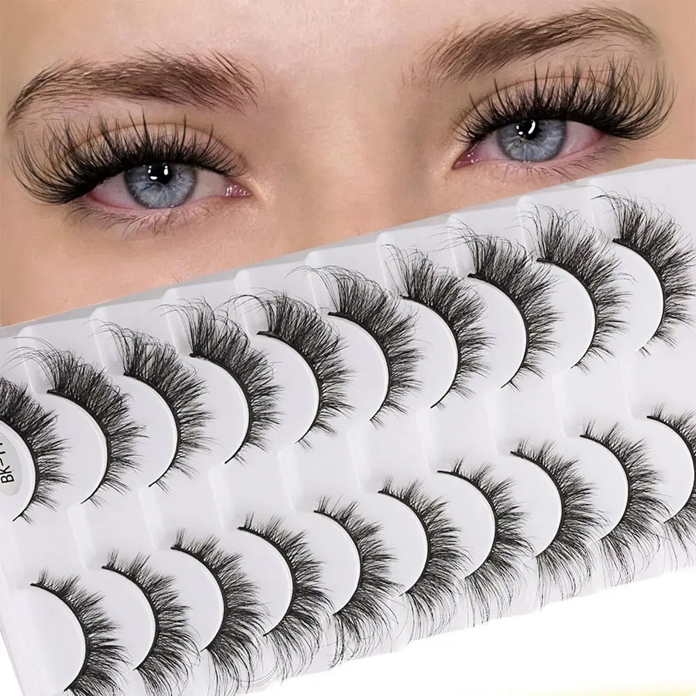 Faux cils entiers longs et volumineux faits à la main en 3D, effet vison, naturels et épais, sans cruauté animale, extension de cils