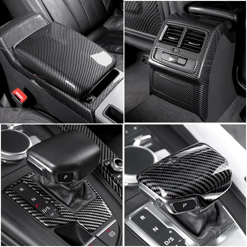 

Для Audi A4L B9 Sedan A4 Allroad Avant S4 A5 S5 2017 2018 2019 2020 2021 2022 2023 2024 LHD накладки из углеродного волокна для отделки салона