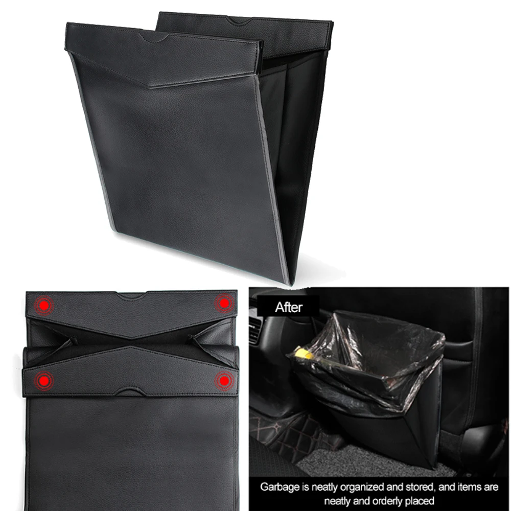 

Magnetic Baseus Car Storage Baskets Car Seat Back Organizer PU Leather Backseat Garbage Bag Car Organizer Interior Accessories