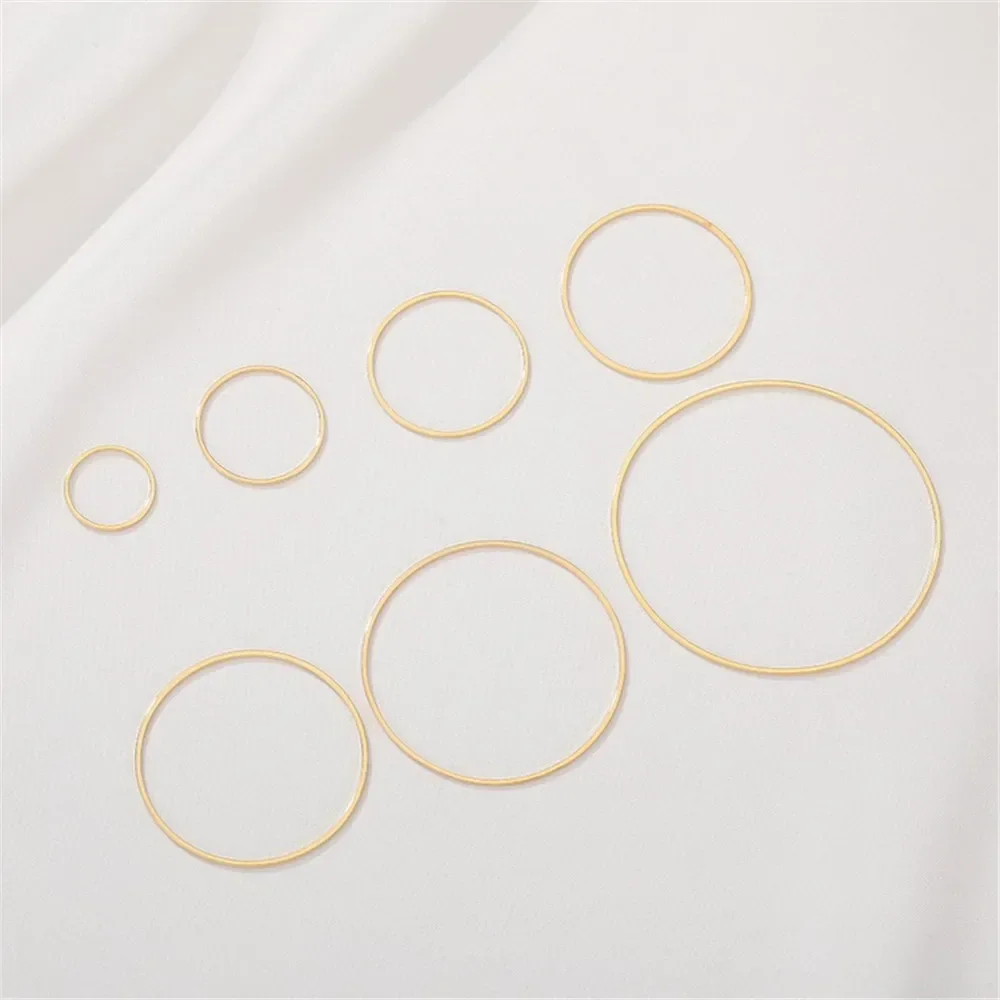 Anillo chapado en oro de 14 quilates, anillo geométrico circular, anillo colgante, joyería hecha a mano para oreja, accesorios de Material colgante Q010