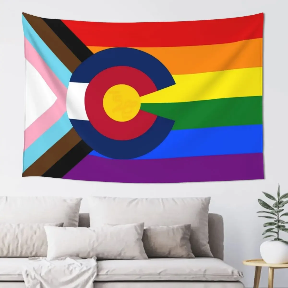 

Colorado LGBTQIA2S+ Progress Pride Flag Tapestry Bedroom Deco Anime Decor Decoration Bedroom Tapestry