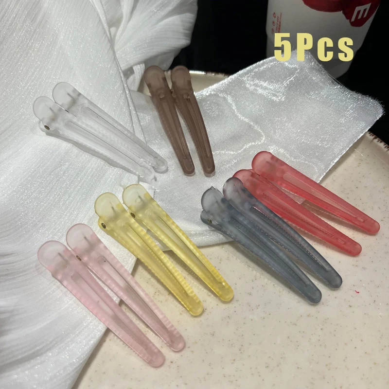 

5PCS Frosted Duckbill Clip Colorful Fix Hair Hairpins Fashion Bangs Clip Hairdressing Hairpins Barrettes Headwear Accessories
