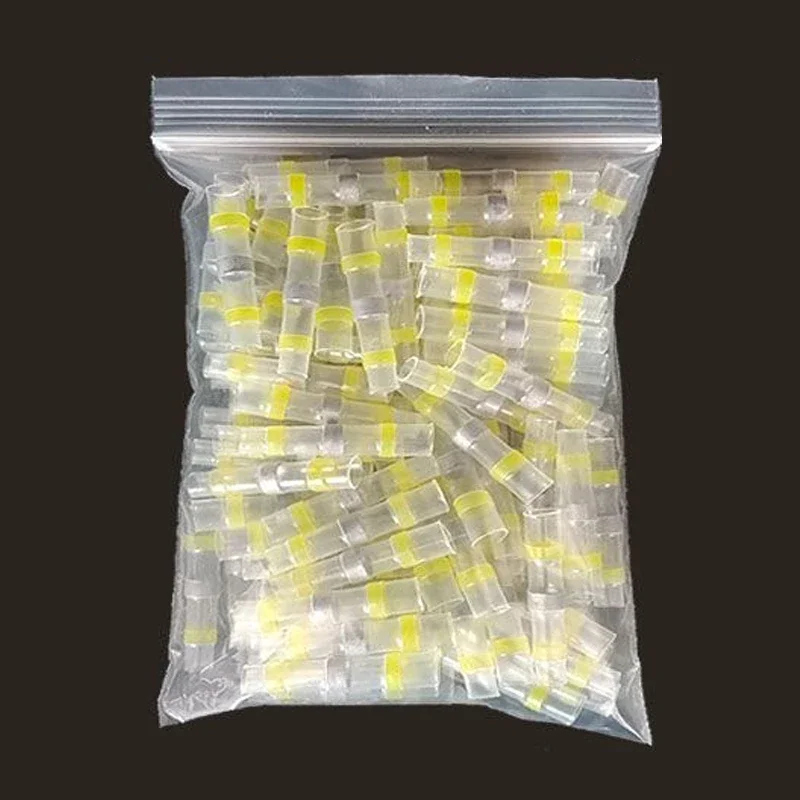 100/200PCS Heat Shrink Connectors Sleeve Tube Terminals Electrical Butt Splice Wire Connector Splice Solder Insulated Cable
