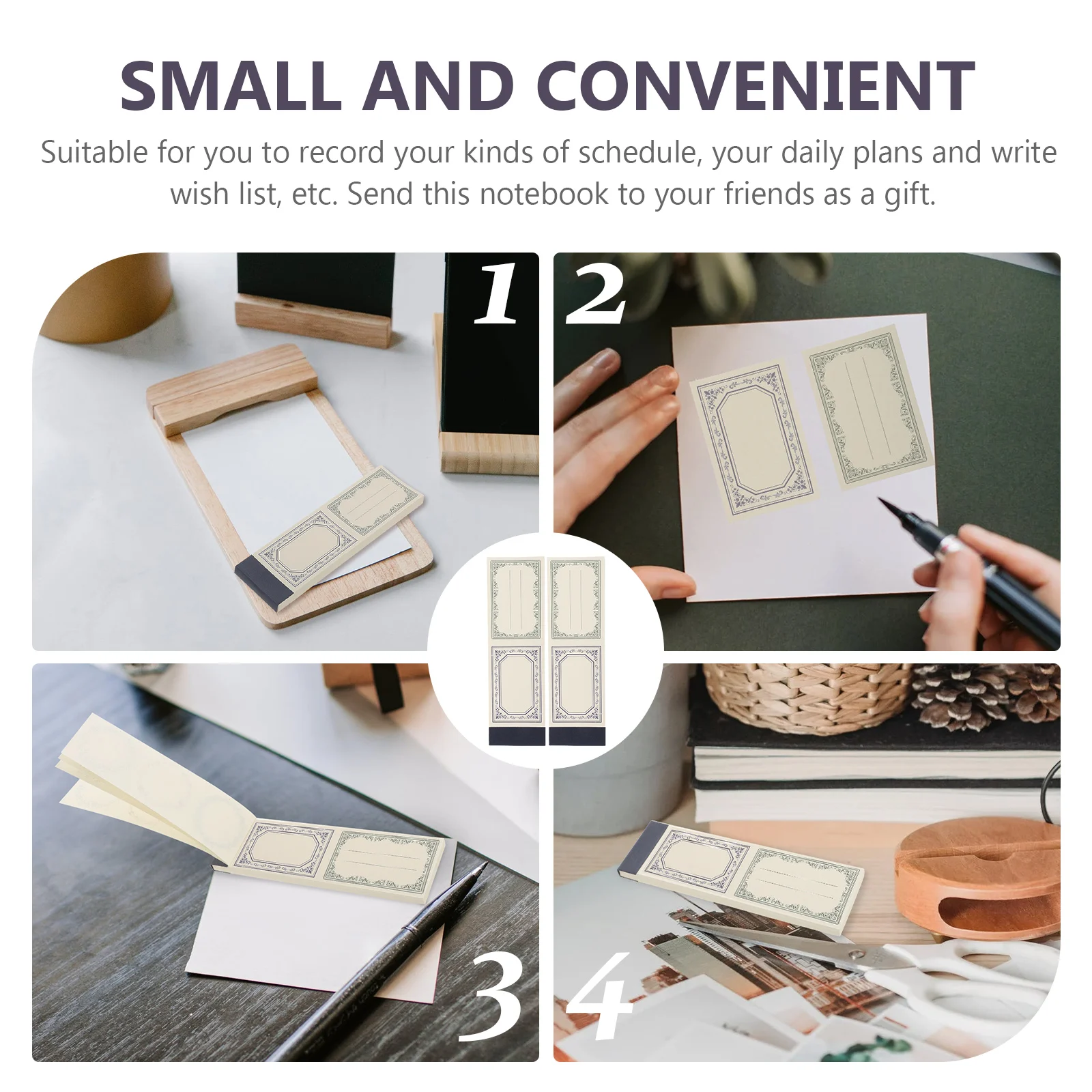 

2pcs Creative Notepad Simple Writing Memo Pad Time Plan Notepads Paper Efficiency Daily Planner Portable Pocket Schedule Book