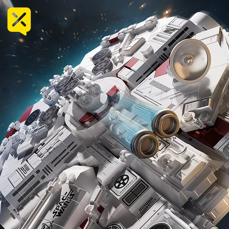 KAVOWORLD 1361pcs Space Battleship Building Blocks with LED Light Spaceship Bricks Model Collectible Spacecraft Construction Set view 5