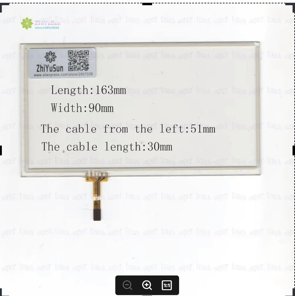 ZhiYuSun KDT-6035 7Inch 163mm*90mm  4Wire Resistive TouchScreen Panel Digitizer  163*90 this is compatible For CAR DVD