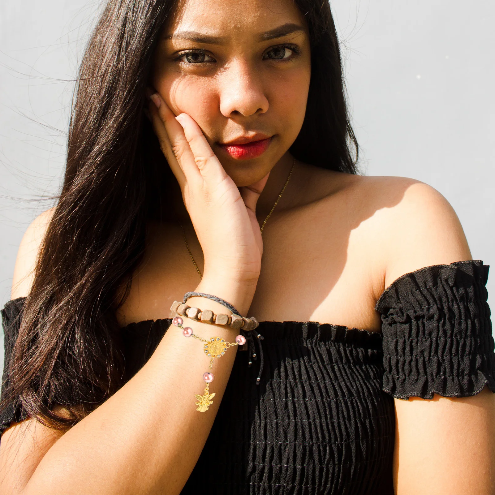 

12 Pcs Angel Pendant Bracelets Adjustable Length Stylish Comfortable Versatile H Chains Wrist naments Universal Jewelry Gifts