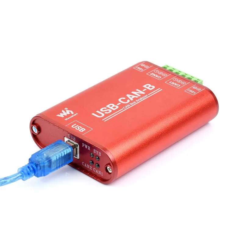 USB To CAN Adapter, Dual-Channel CAN Analyzer, Industrial Isolation Supports Protocol Conversion for Raspberry Pi OS