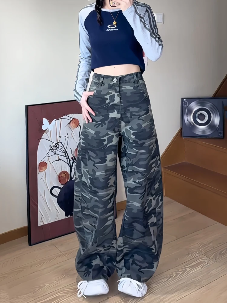 

Джинсы Cleanfit камуфляжные рабочие, широкие, унисекс, осенние, в американском уличном стиле, прямого кроя, модель Knife Pants