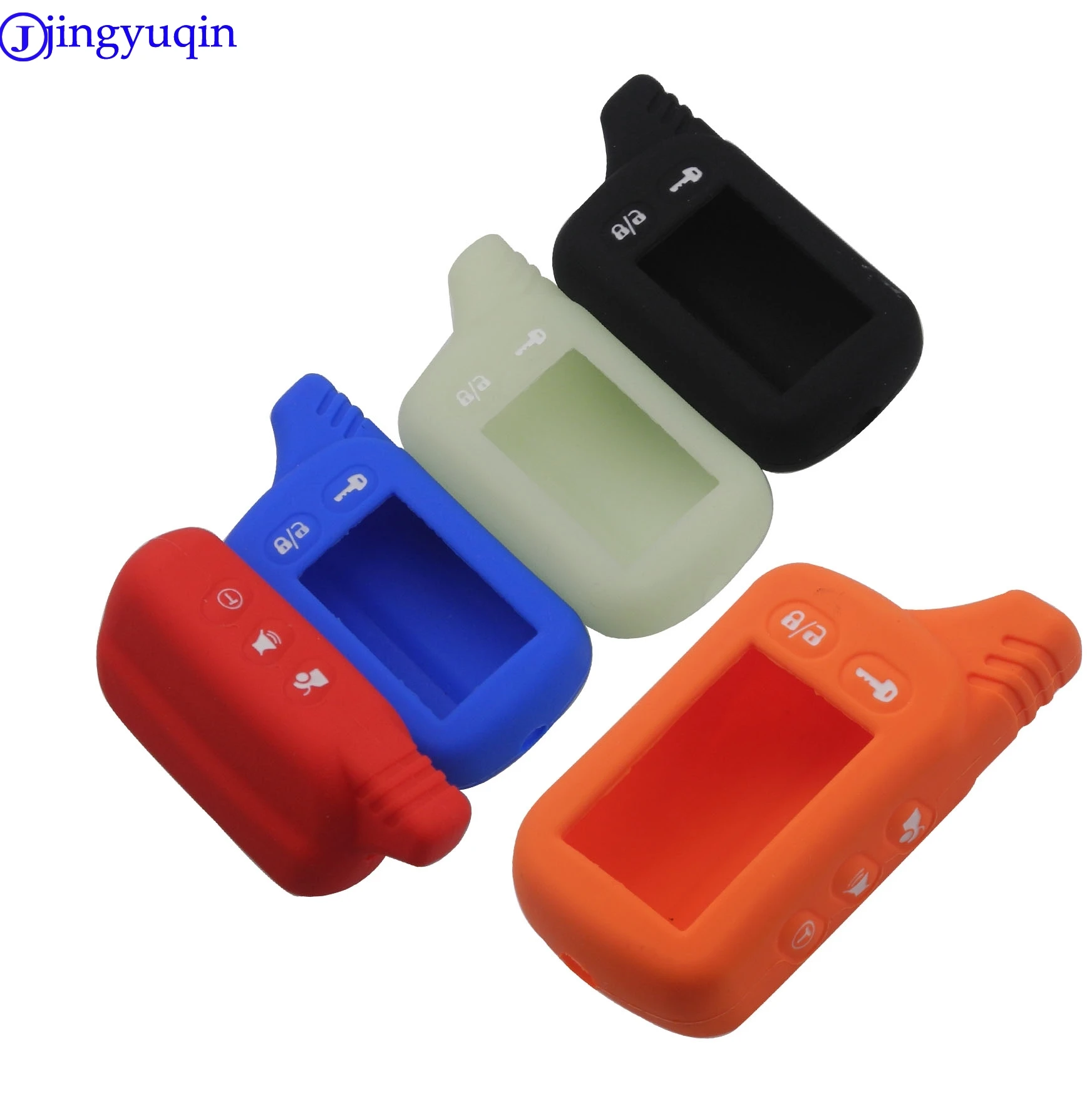 jingyuqin For Tomahawk TZ9030 TZ9010 SL-950 S-700 Silicone Case KeyChain For Russian 2-way Alarm System Alarm Key Fob Cover