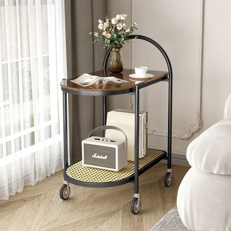 

Trolley multi-layer glass storage sofa edge several