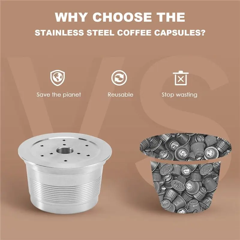 AC93-Coffee Capsule, Nespresso Refillable Capsules Reusable Nespresso Pod Espresso Coffee Pod Stainless Steel Compatible
