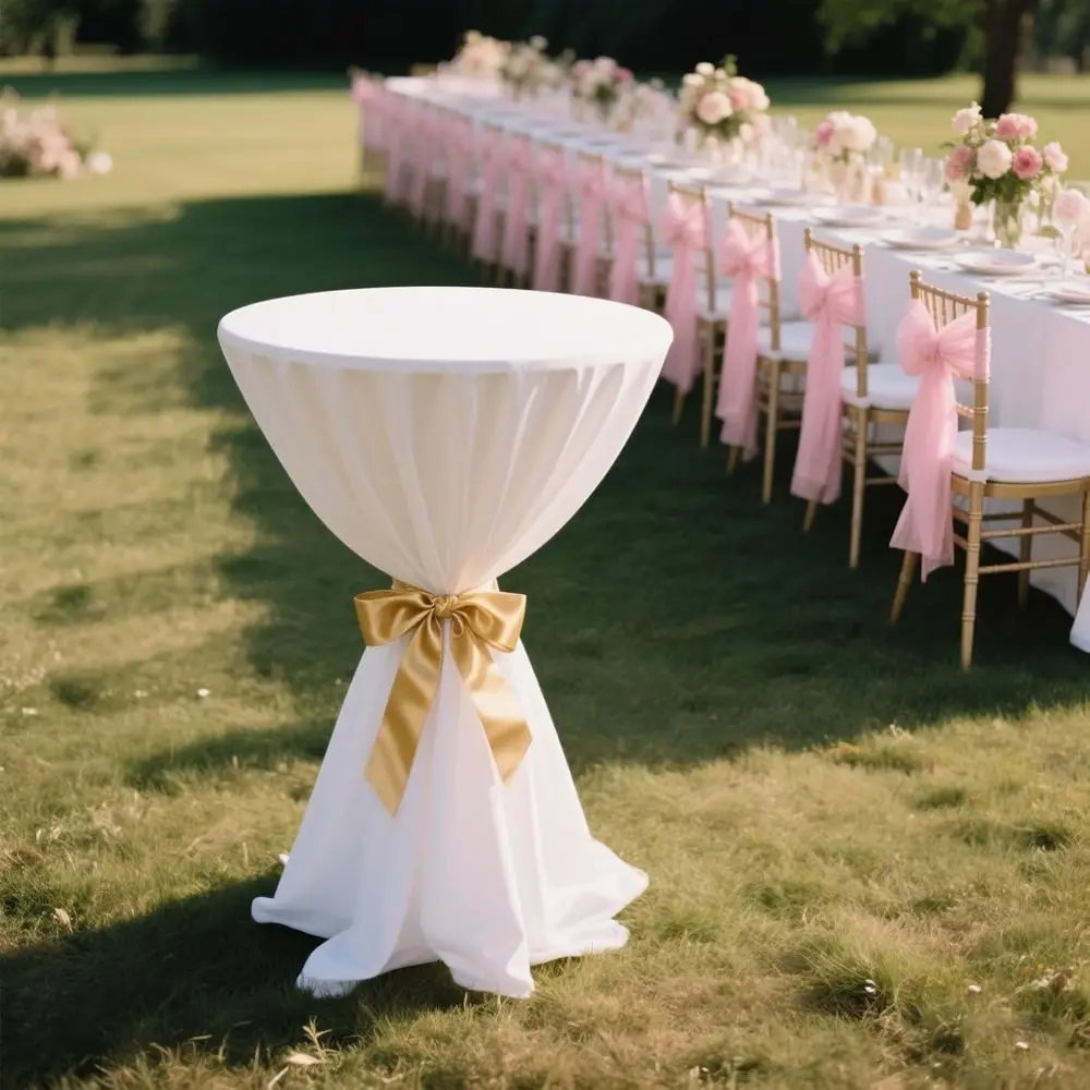 Set van 4 witte draaibare bartafels met verstelbare hoogte voor thuis- en keukengebruik