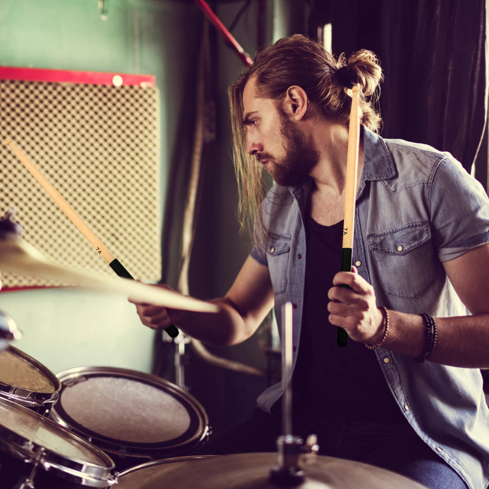 

Anti-Slip Drumsticks Wooden For Beginners Youth Bands Practice Concerts Durable Light Percussion Tool Instrument