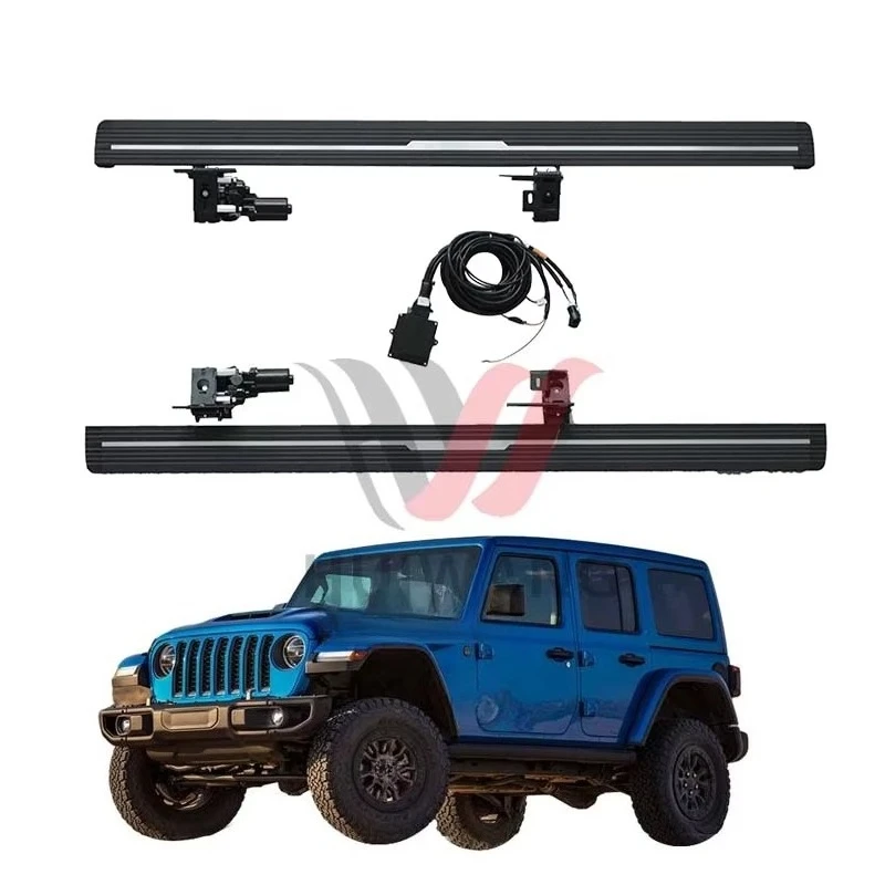 Lantsun Automatic Retractable Electric Side Steps For Jeep Wrangler JK JL 4 Door IP67 Waterproof Power Running Boards