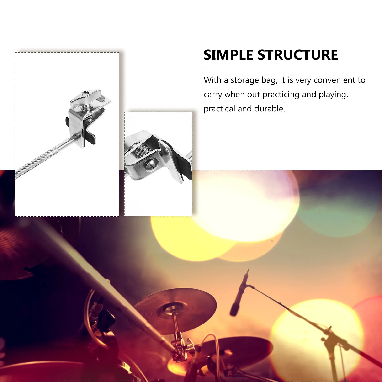 

Cowbell Clip Holder Extension Instrument Supply Drum Clip-on Clipping Tool Steel