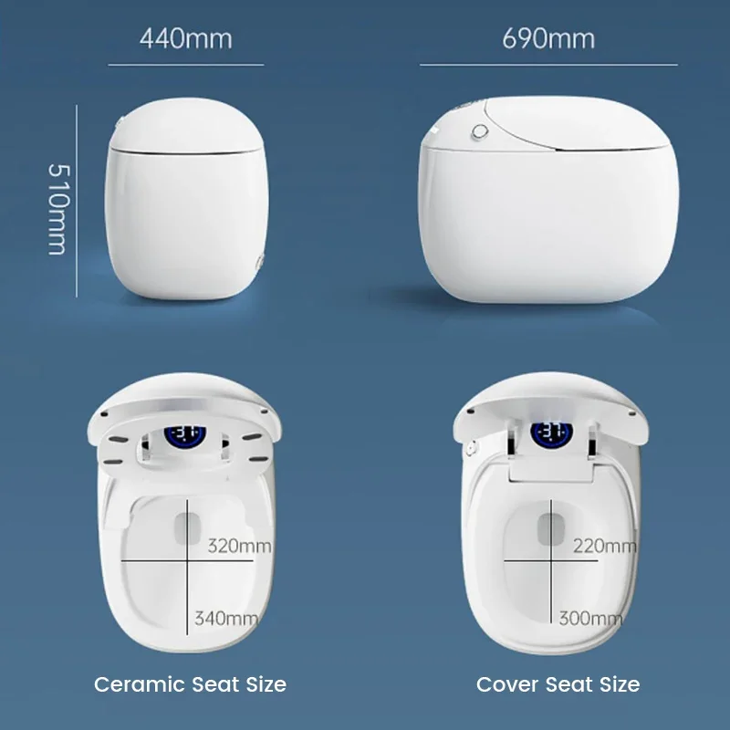 The Most Popular All-in-one Porcelain Floor Automatic Flushing Egg Smart Toilet with Remote Control