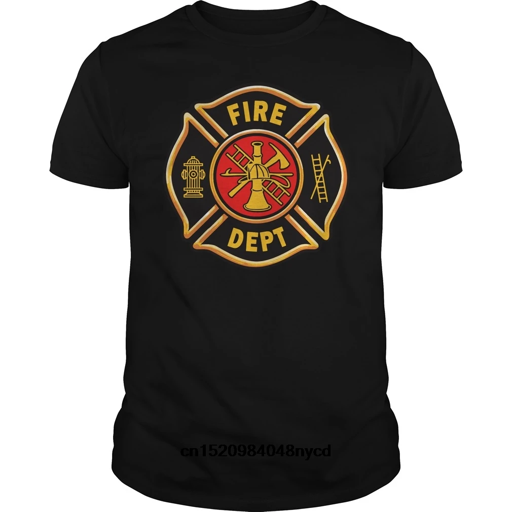 Fire Rescue Department Coat of Arms Firerman T Shirt. Short Sleeve 100% Cotton Casual T-shirts Loose Top Size S-3XL