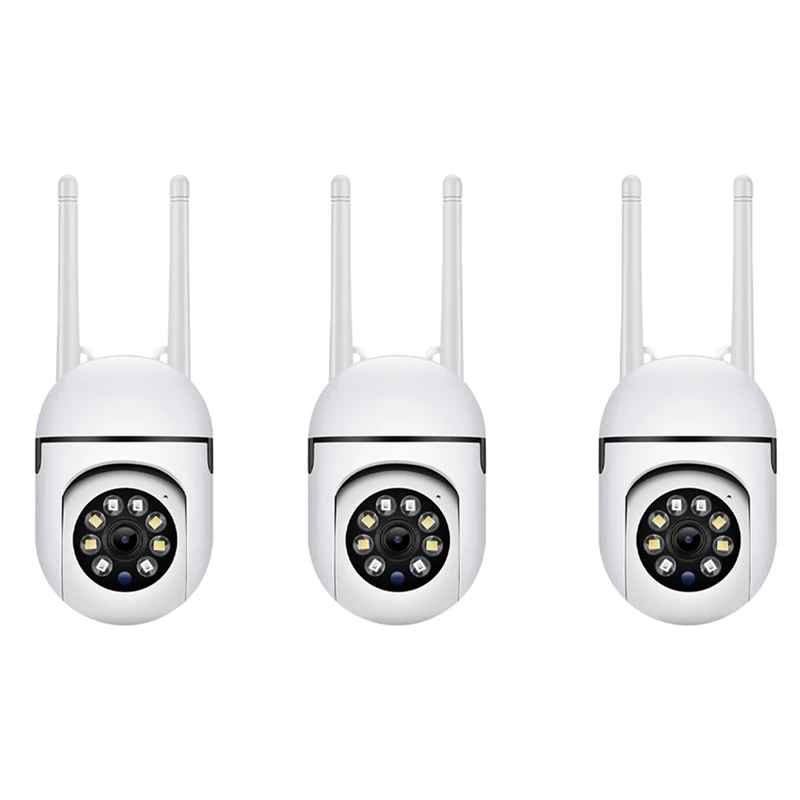 

New-3X Outdoor Security Cameras, 2.4Ghz Wifi Cameras 1080P Dome Surveillance Cameras 360° View, 2-Way Audio