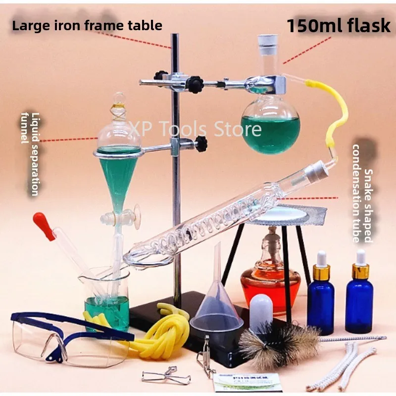 Chemical Laboratory Equipment 150ml Small Distillation Unit Set Glass Essential Oil Distillation Unit Pure Dew Purification