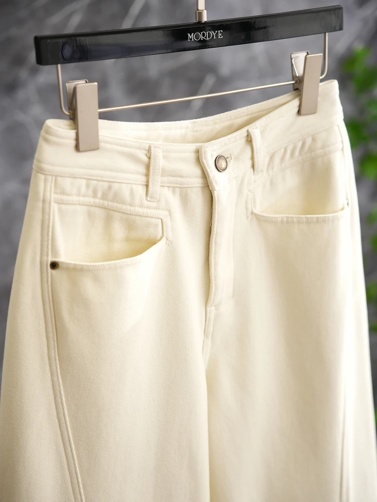 

Женские джинсы Effortl Sling с высокой талией, прямые, белые, из хлопка, повседневные, комфортные, для поездок на работу