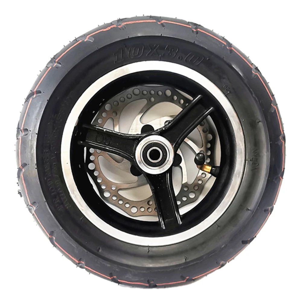 10 Inch Vacuum Tire 10X3.0 Electric Scooter Rear Tire with Wheel Hub Disc Brake Set Scooter Back Tyre,with Disc