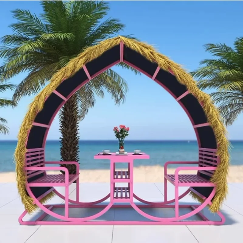 outdoor clock in the photo love bar chair card table chair scenic wedding shooting props creative simple swing