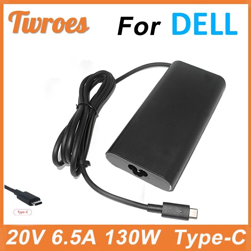 130W USB-C Type C AC Charger 20V 6.5A Laptop Adapter For Dell Precision 5530 XPS 15 9570 9575 XPS 17 9700 DA130PM170 ​HA130PM170