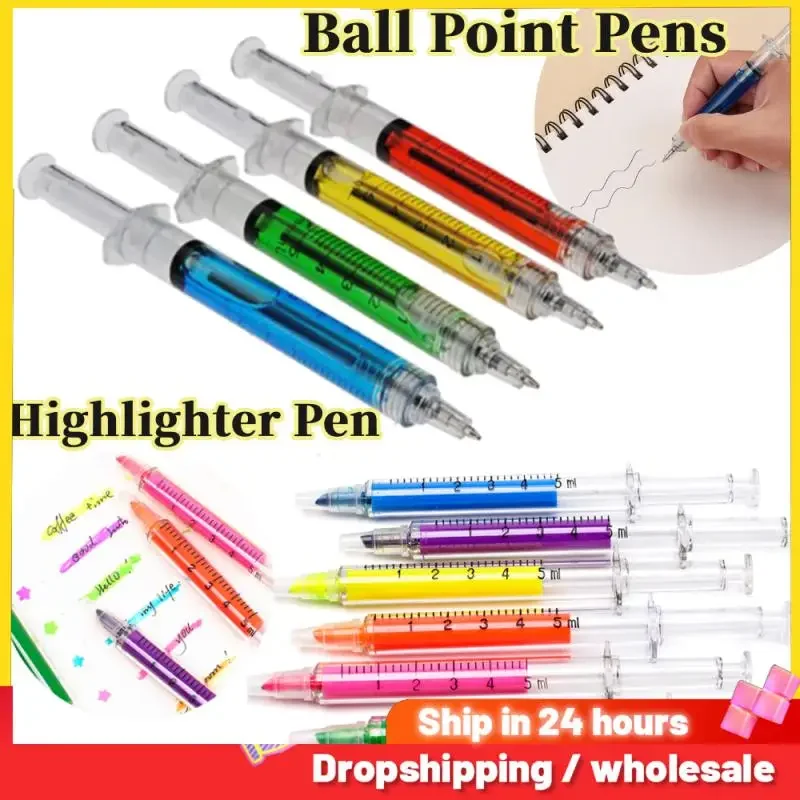 1 Pcs Ballpoint Pen Assorted Colors Syringe Shape Pen Novelty Pen for Nurses,Imaginary Doctor Play,Nursing Student Party Gift