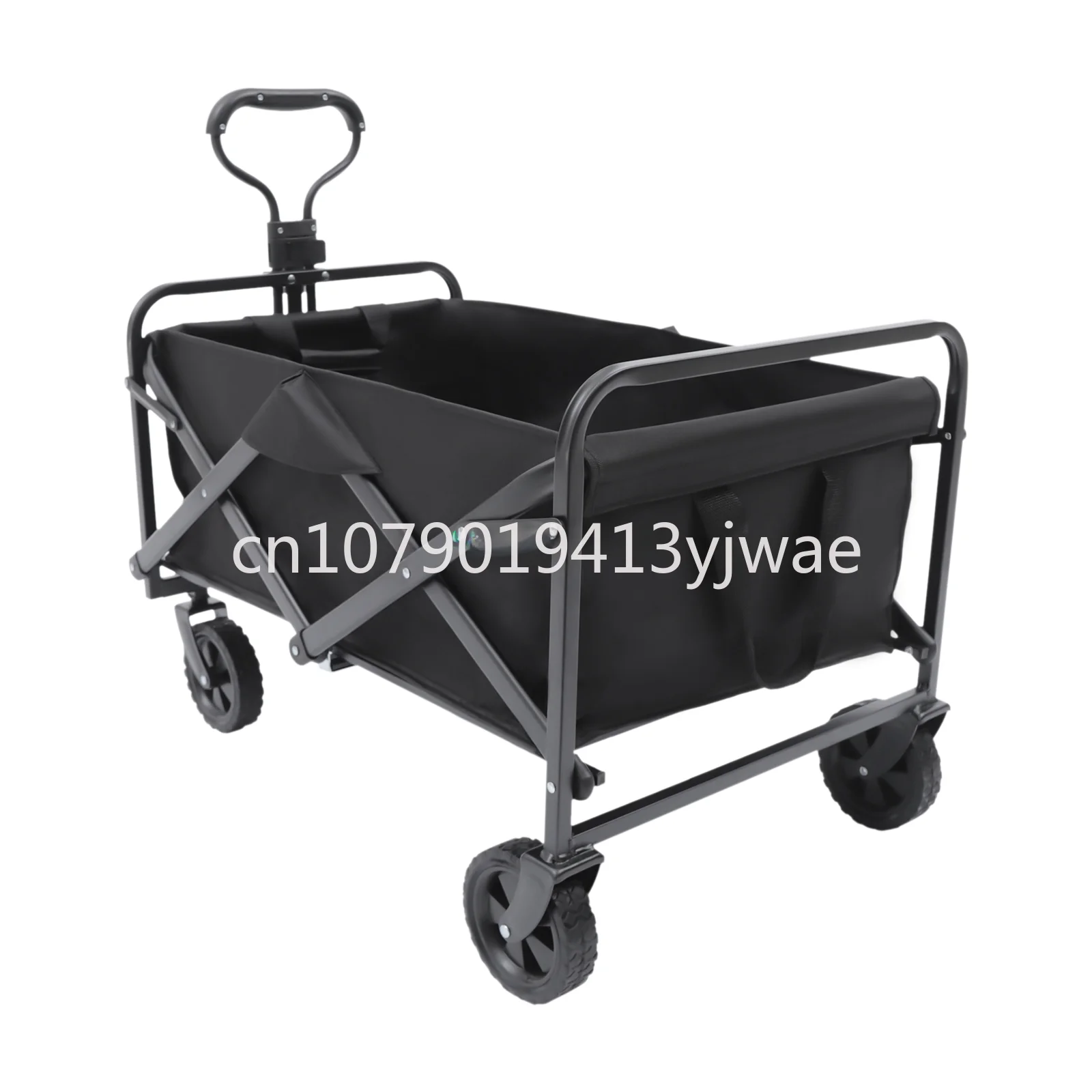 Outdoor 4 wheel Portable Trolley Camp Trailer Folding Table Board Travel Hand Pushing Garden Cart Picnic Pull Rod Rear Camp Cart