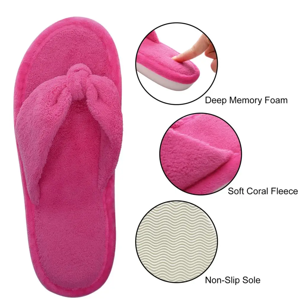 Litfun Cozy Fur Flip-flops Winter Women Slippers Indoor Warm Flat Bottom Cloud Slippers For Fluffy And Plush Non-slip Home Shoes