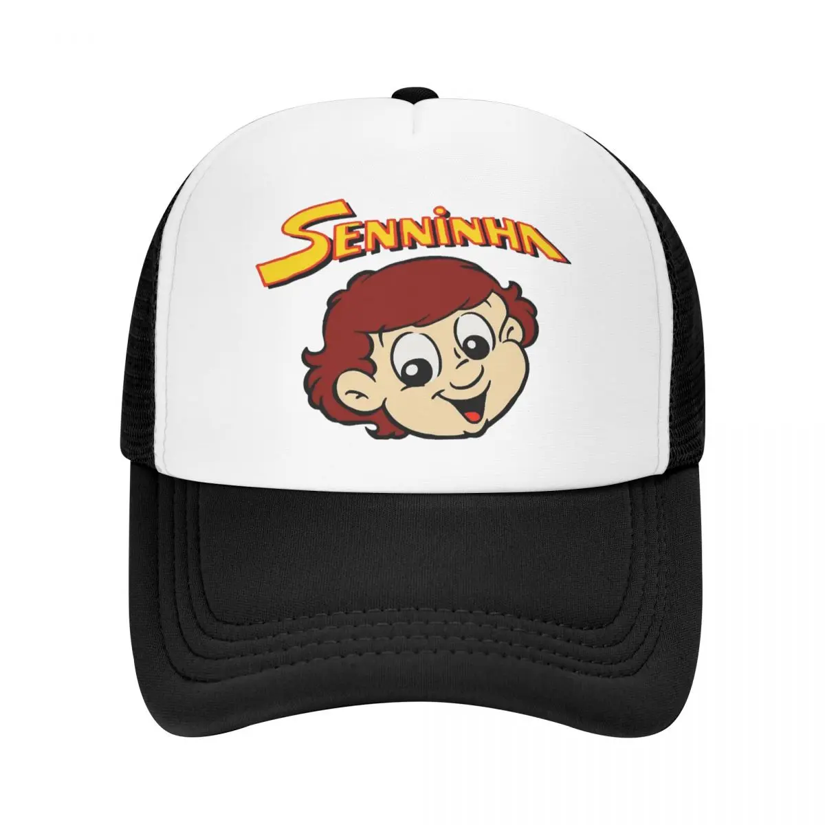 senninha-ayrton-senna-desenhos-animados-malha-camionista-chapeu-verao-resistente-respiravel-malha-volta-snapback-cap-adjustbale