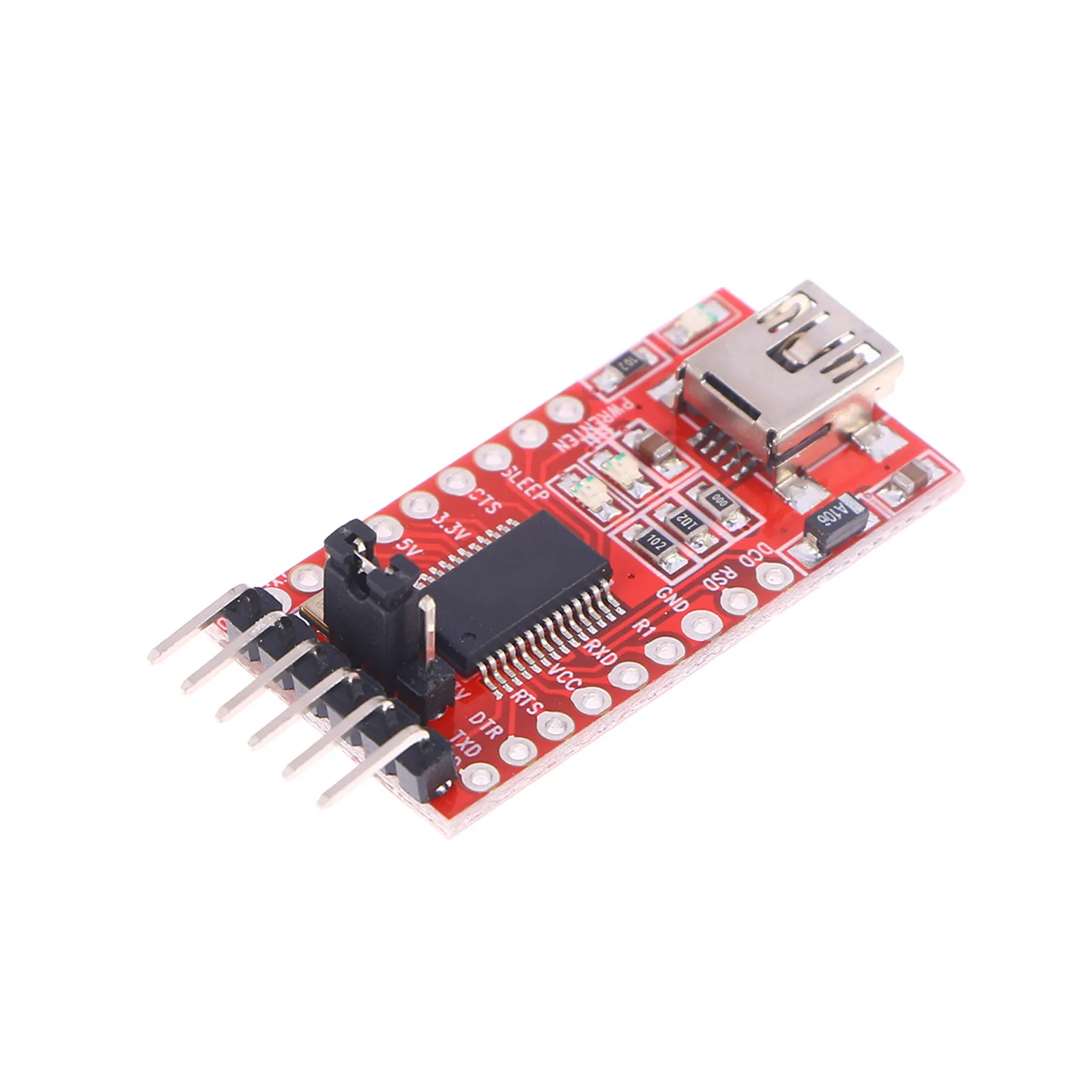 USB to Ttl Serial Adapter Module 36x17.5mm Mini USB Interface Supports 3.3V 5.5V Overcurrent Protection
