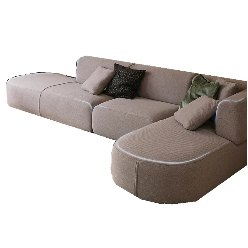 ins wind three or four people corner concubine curved sofa, model room furniture