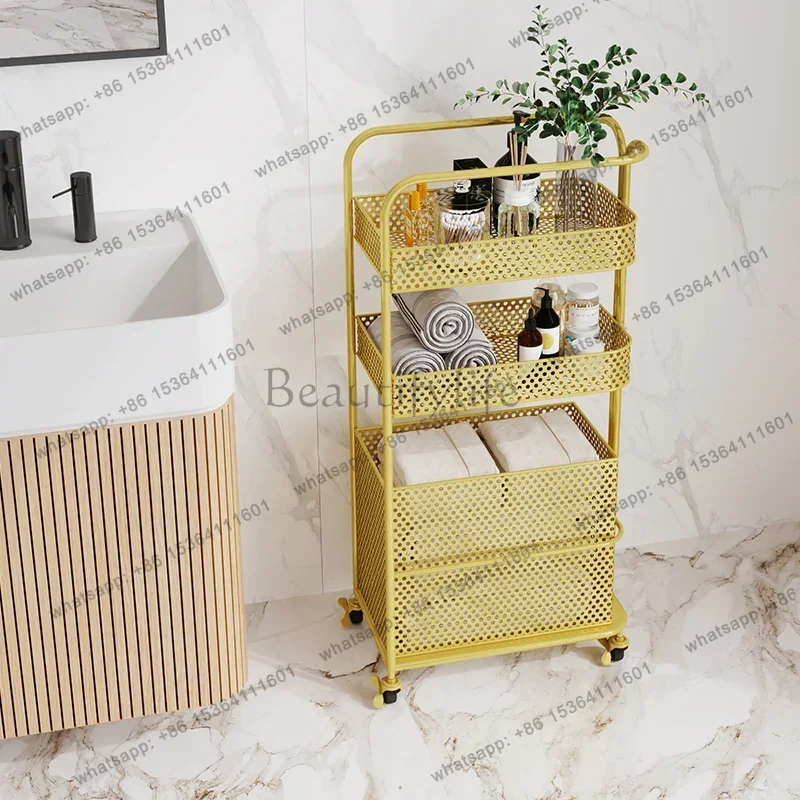 Factory Direct Sales Nordic Storage Rolling Cart Modern Iron Art Drawers Multilayer Salon Trolley Cosmetic Salon Furniture Carri 2