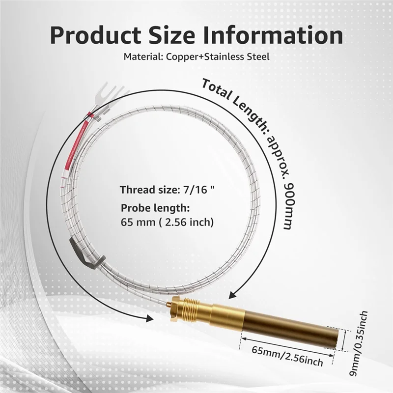 35 "Thermopile สร้าง 750 Millivolt Thermopile เครื่องกําเนิดไฟฟ้าชุดหม้อทอดแก๊ส Cluster Thermocouple Fryer Parts-AT64