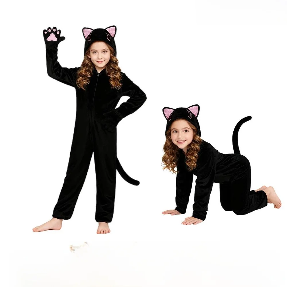 

Cross-Border New Girls Clothes Children's loween Costume Bla Animal Onesie Stage Performance Outfit Women's Faion