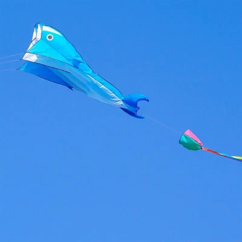 86.6x43.3" 밝은 색상의 재미있는 휴대용 키트 A2UB가 포함된 거대한 돌고래 연 장난감용