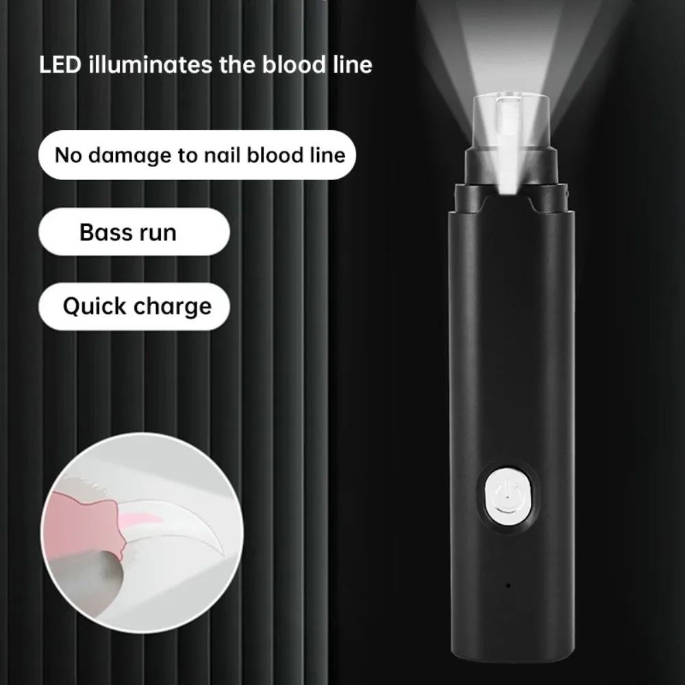 

USB Charging Electric Dog Nail Grinder Quiet Operation 2 Gears Speed Pet Nail Grinder LED Light Professional Pet Claw Trimmer