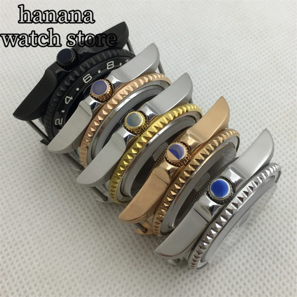 36mm 38mm Silver Black Rose gold stainless steel case Sapphire glass ceramic bezel for NH34 NH35 NH36 PT5000 ETA2824 movement