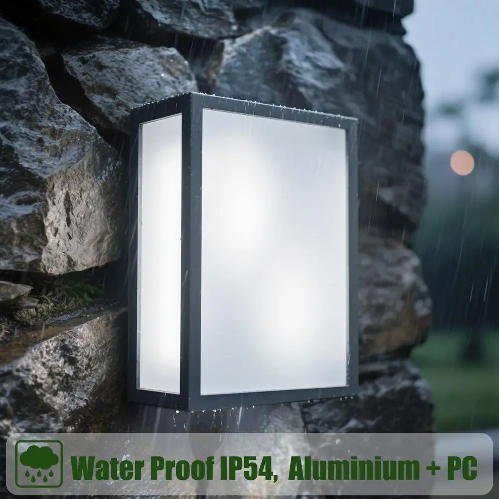 Picture 5: Outdoor Wall Lantern,IP54 Waterproof Outdoor Wall Lights,Modern Outside Wall Sconce,Aluminum Exterior Light Fixture for Front D