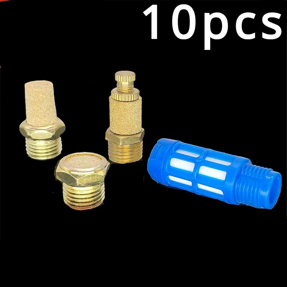 Pneumatic Muffler Full Copper Solenoid Valve Muffler Long muffler iron copper plated