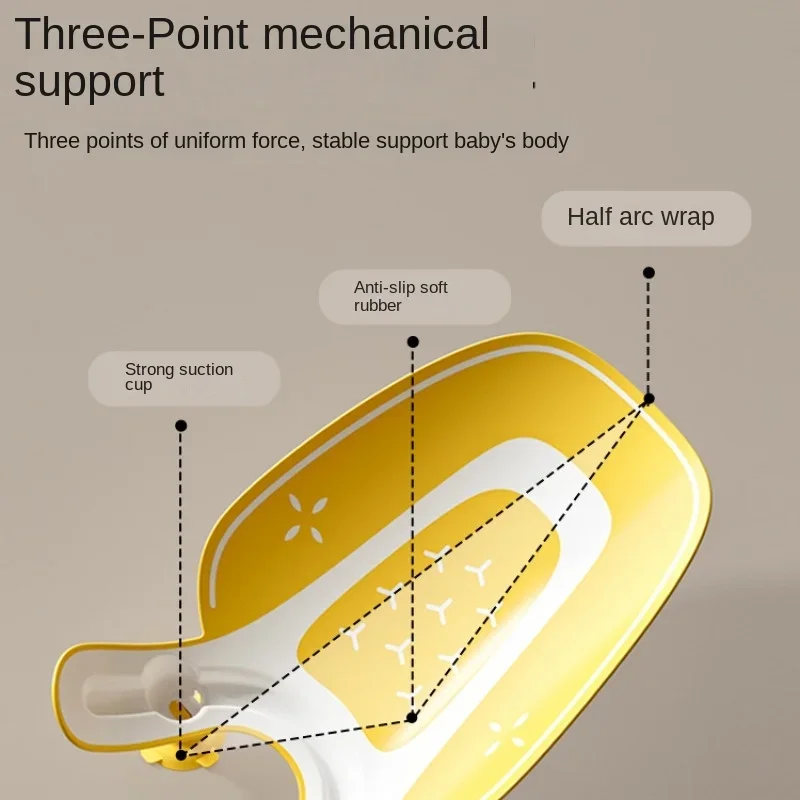 Spine Protection Design Baby Butt Wash Bath Tub, Plastic Baby Shower Newborn Essentials, Can Sit and Lie Baby Bathtub Rack