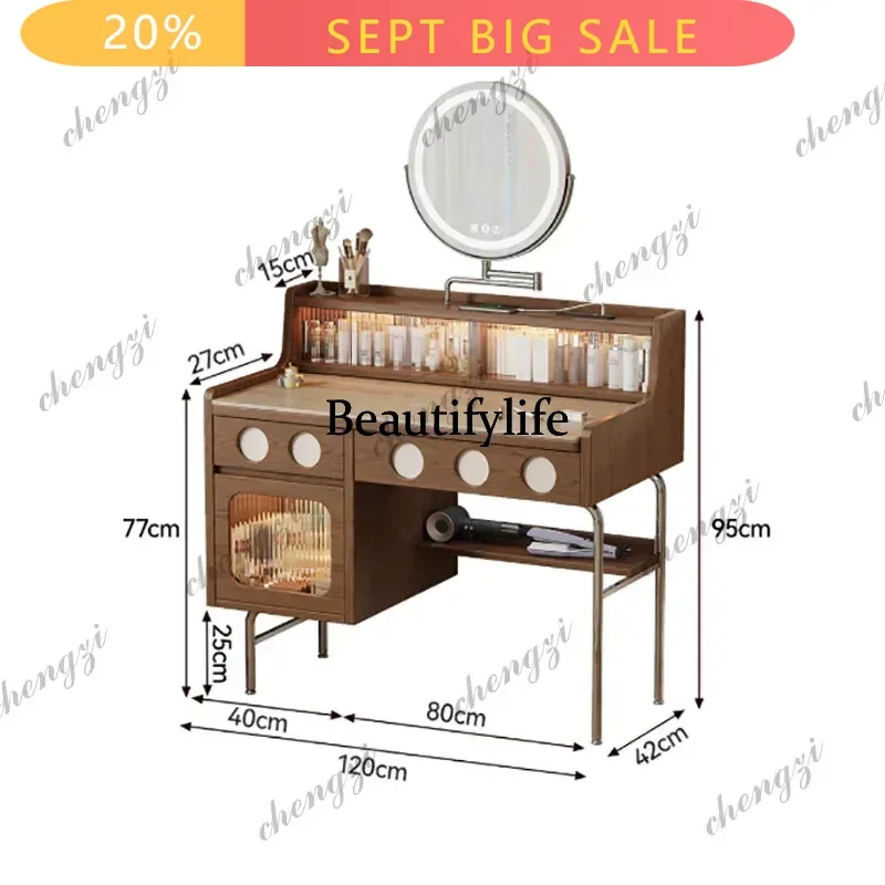 Mid Century Retro Vanity Table Narrow Italian European With Light Vanity Table Storage Rustic Cômoda Dressers For Bedroom