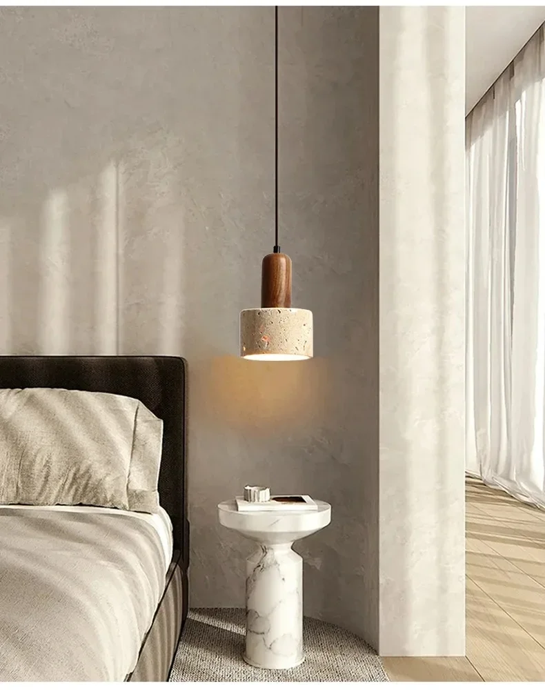 Moderno popolare Wabi Sabi Travertino Droplight sopra la scrivania da pranzo Cucina Isola Marmo giallo Ristorante Decor Lampada a sospensione Comodino