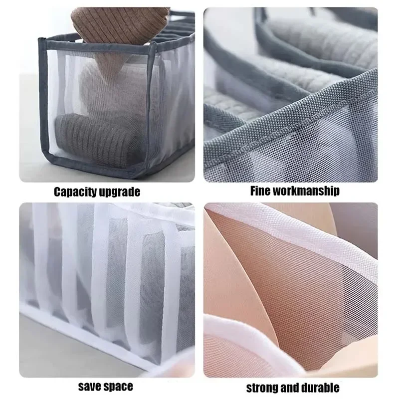 Folding Storage Pouch Laundry Organizer in The Closet Underwear Drawers Storage Bedroom Cabinet Socks Bra Storage PantsOrganizer