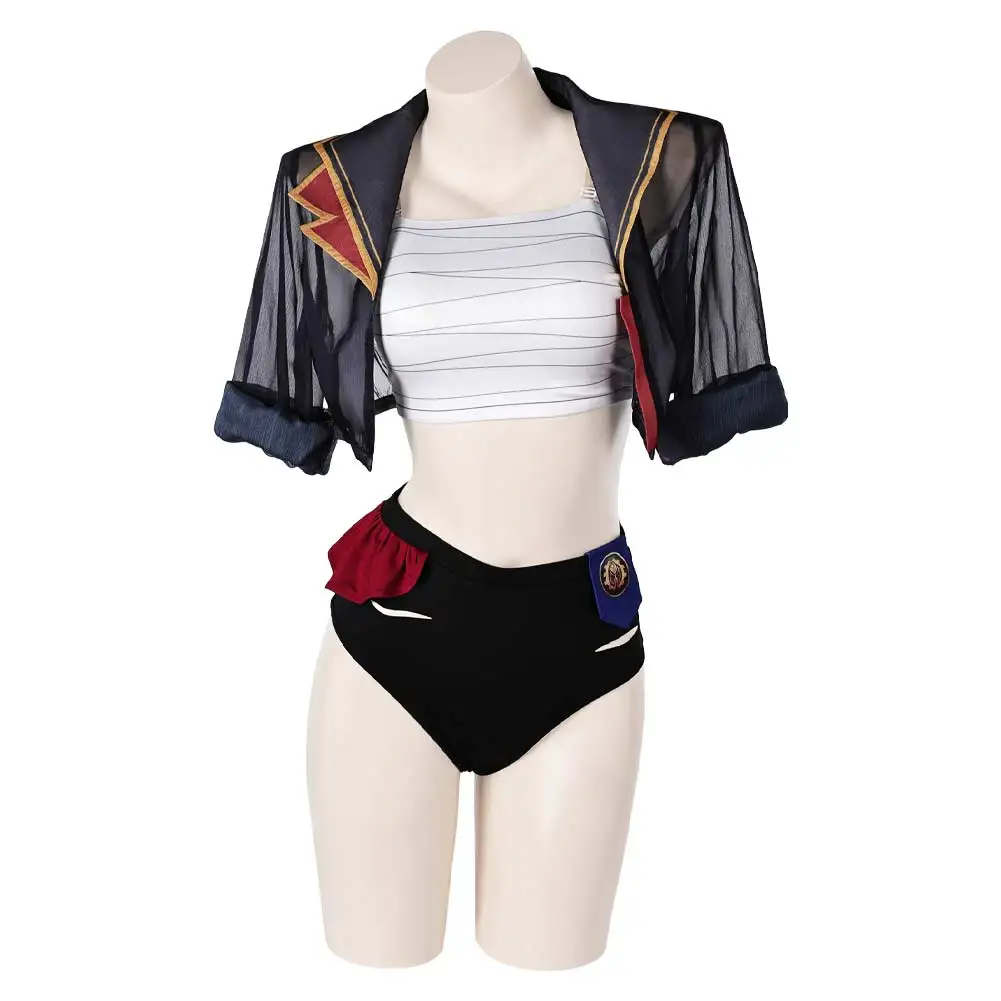 غامض السادس الموسم 2 تأثيري المرأة فانتازيا ملابس السباحة سترة لعبة LoL ملابس تنكرية للإناث هالوين كرنفال البدلة